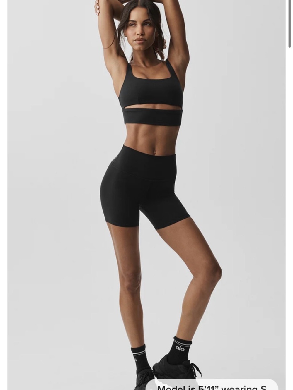 ALO Yoga Black Slit Bra Large